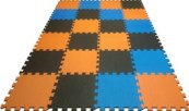 Коврик пазл конструктор, 33см * 0.9см, мягкий пол, оранжевый, синий, коричневый